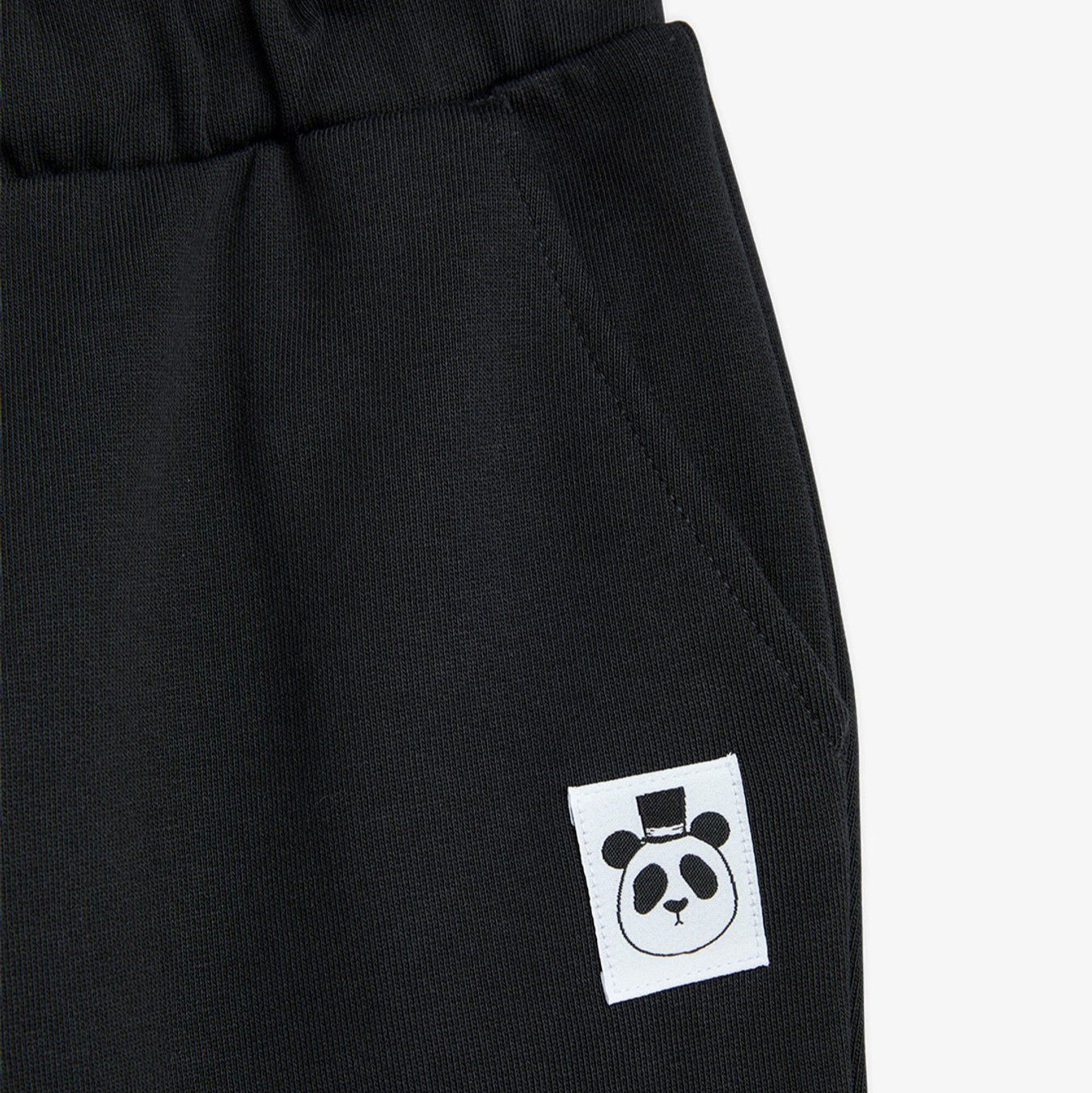 Black Logo-Patch Track Cotton Trousers