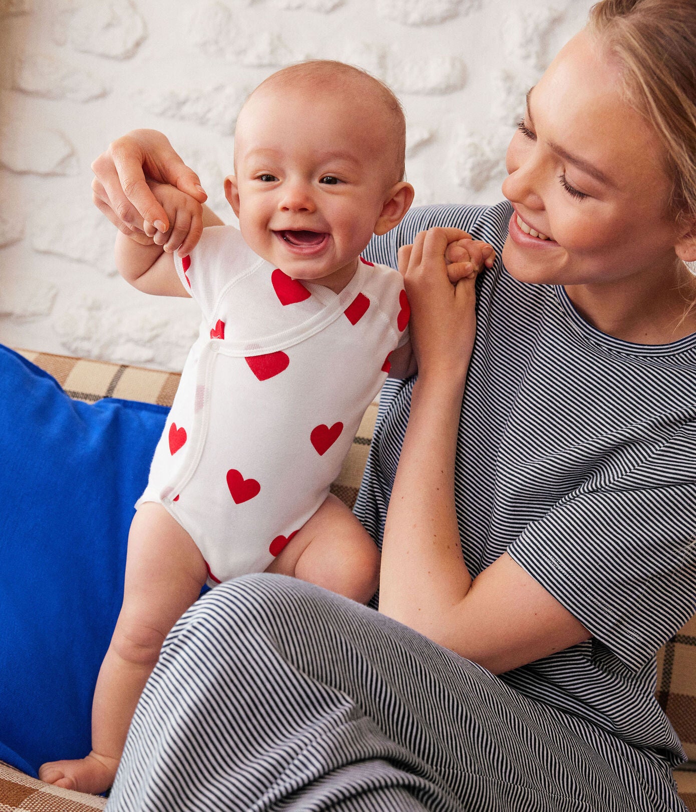BABIES' HEART PATTERNED WRAPOVER SHORT-SLEEVED COTTON BODYSUITS - PACK OF 3