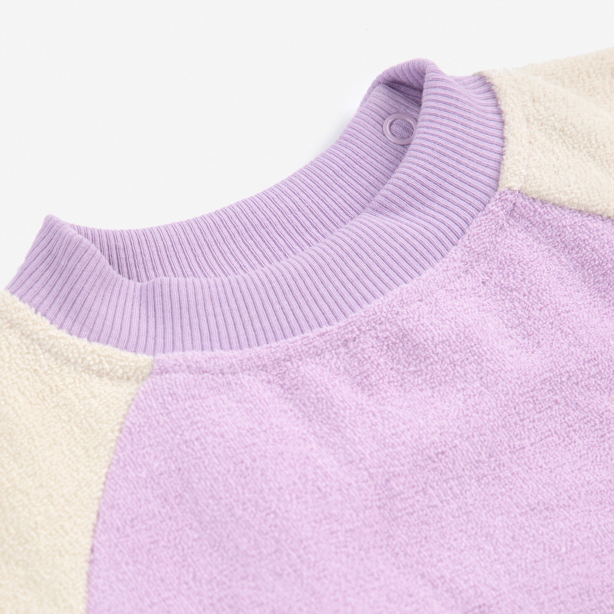 Bobo Choses-Baby Girls Lila Color Block Terry Cloth Sweatshirt