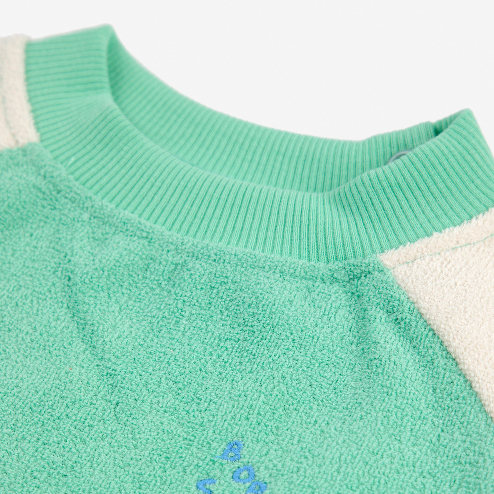Bobo Choses-Baby Boys Green Color Block Terry Cloth Sweatshirt