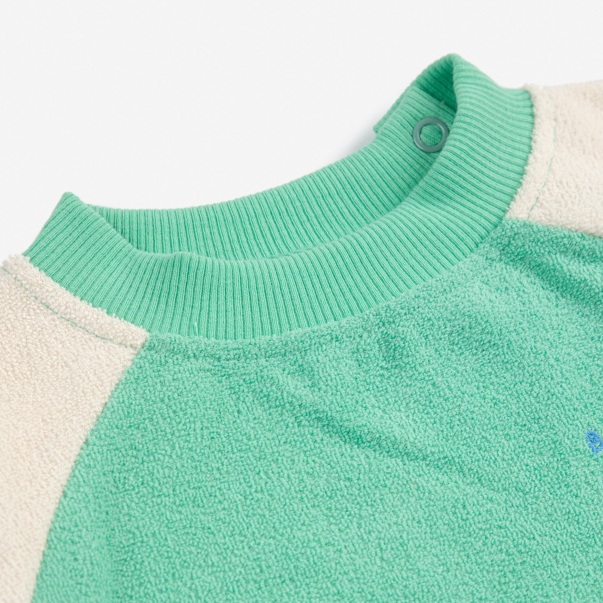 Bobo Choses-Baby Boys Green Color Block Terry Cloth Sweatshirt