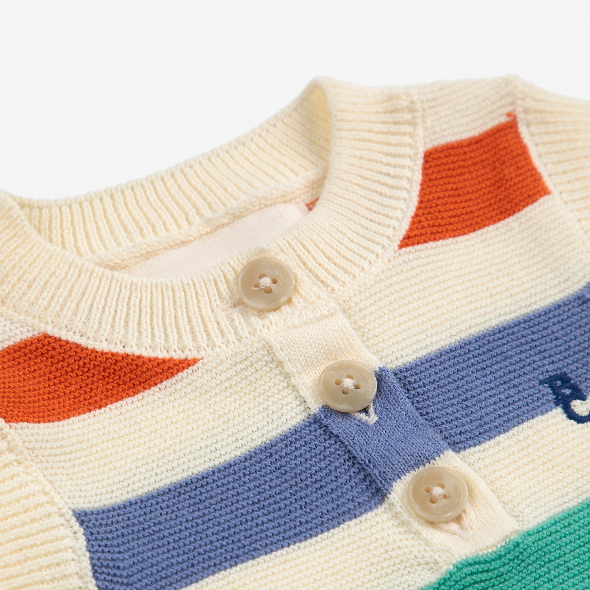 Bobo Choses-Baby Multicolor Striped Knitted Playsuit