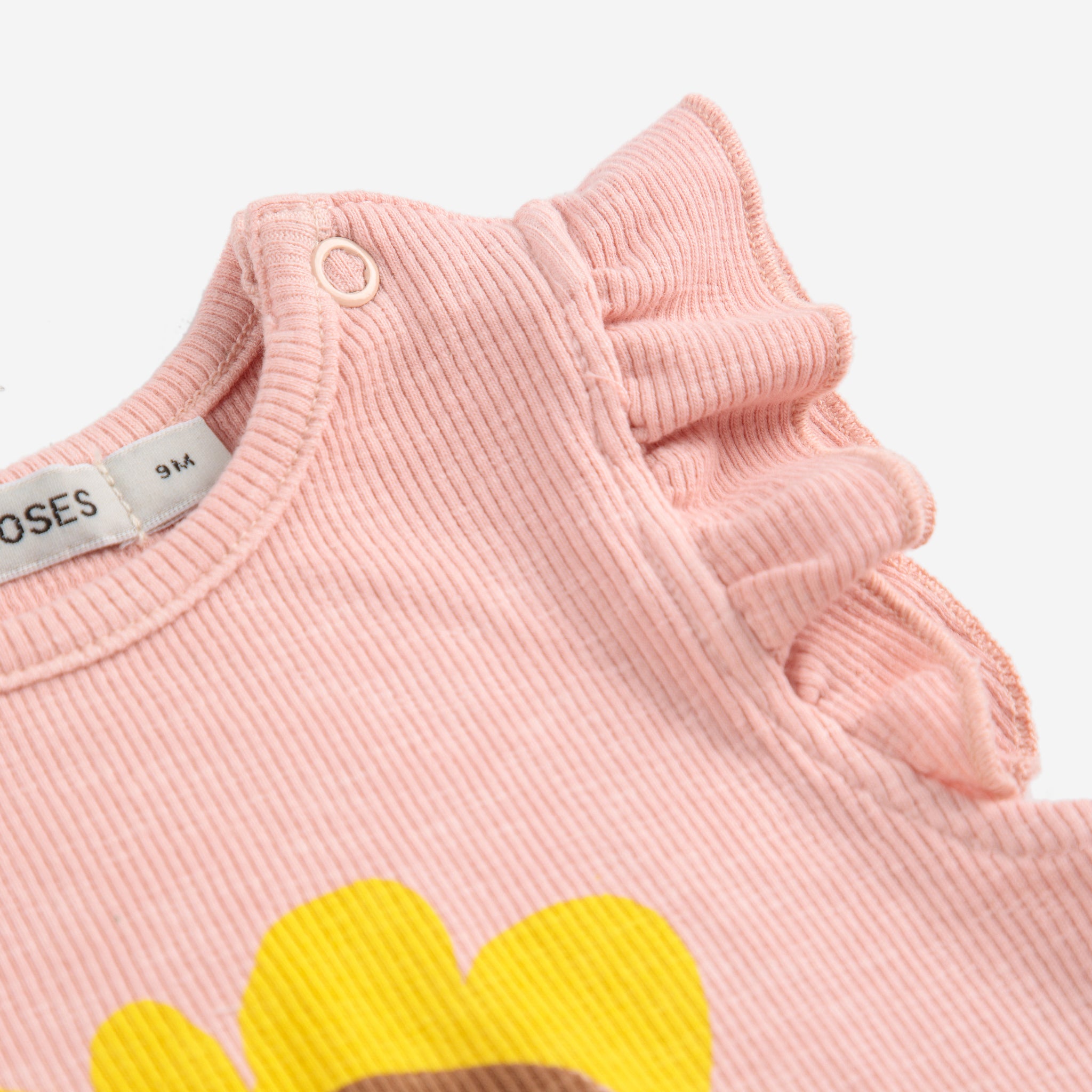 Bobo Choses-Baby Girls Pink Sunflower Ruffled Bodysuit