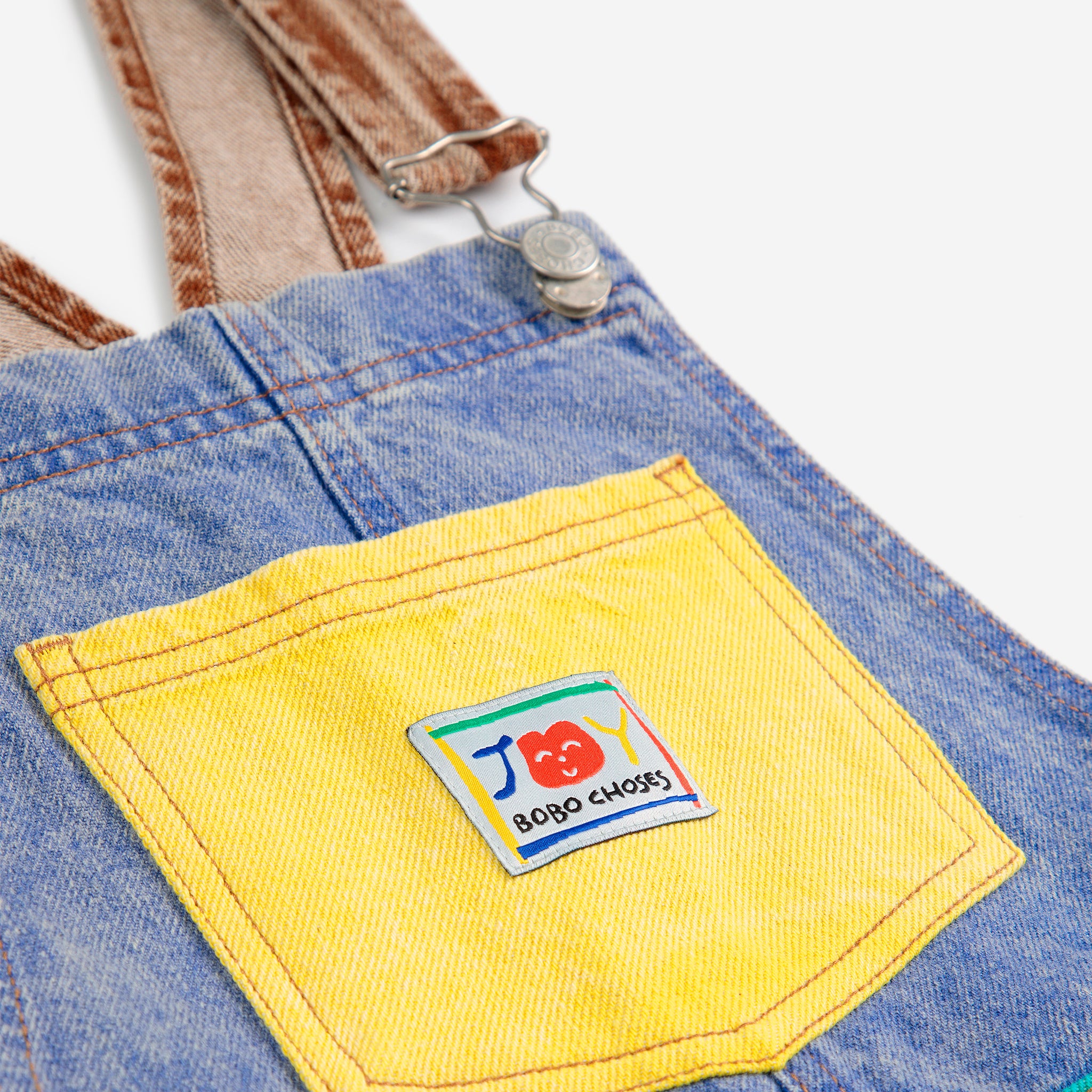Bobo Choses-Smiling Color Block Denim Dungaree