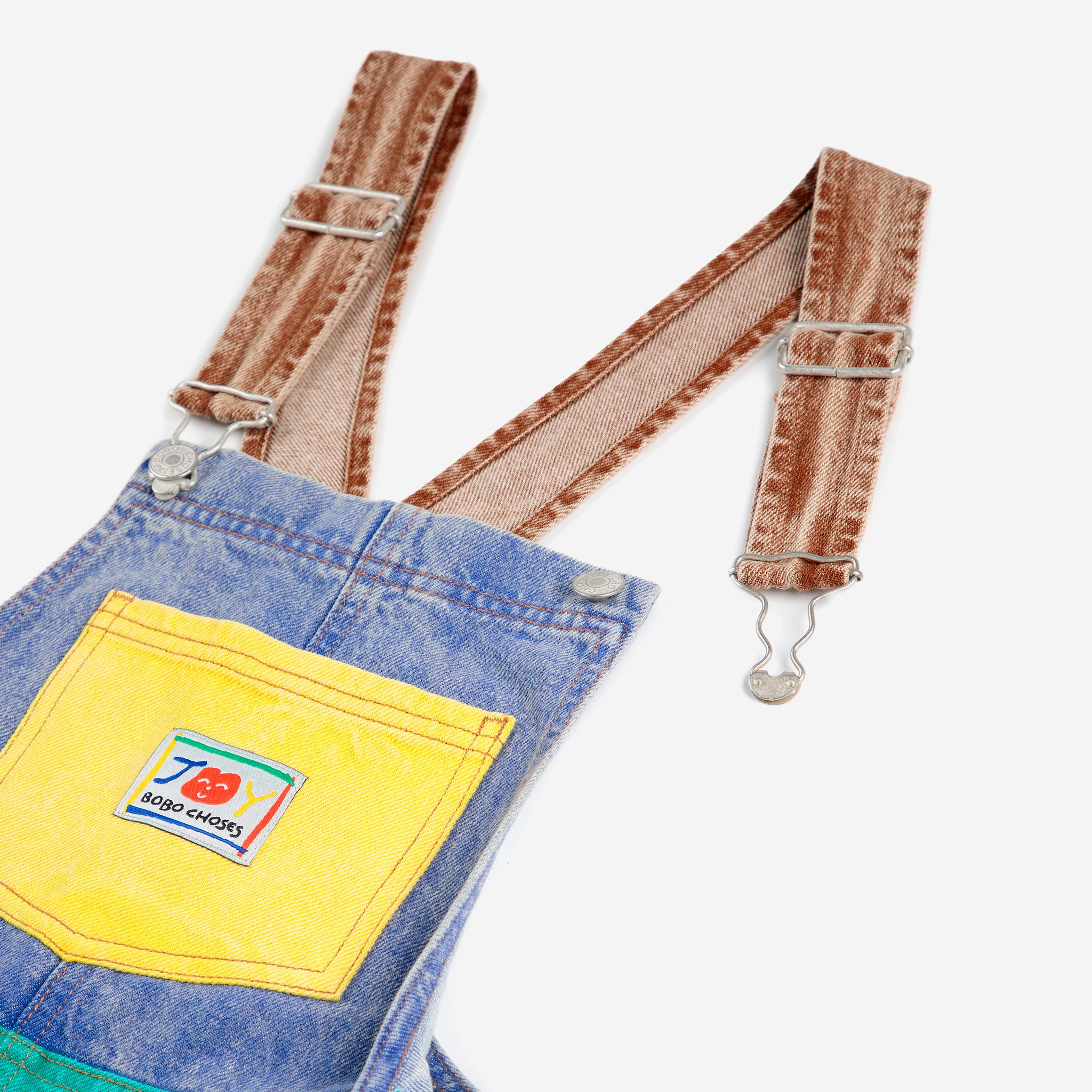 Bobo Choses-Smiling Color Block Denim Dungaree