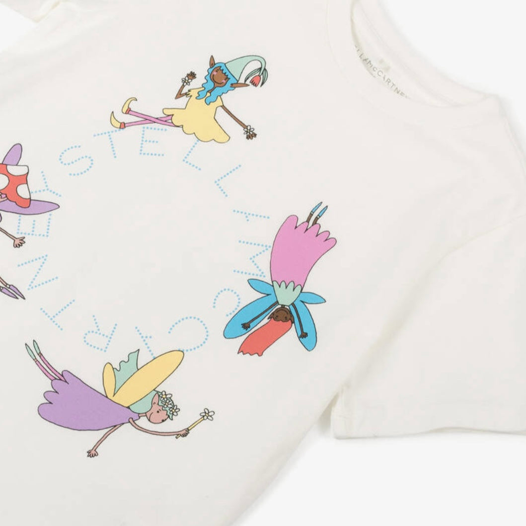 Stella Mccartney Kids-GIRL SS T-SHIRT WITH FAIRIES LOGO DISC PRINT