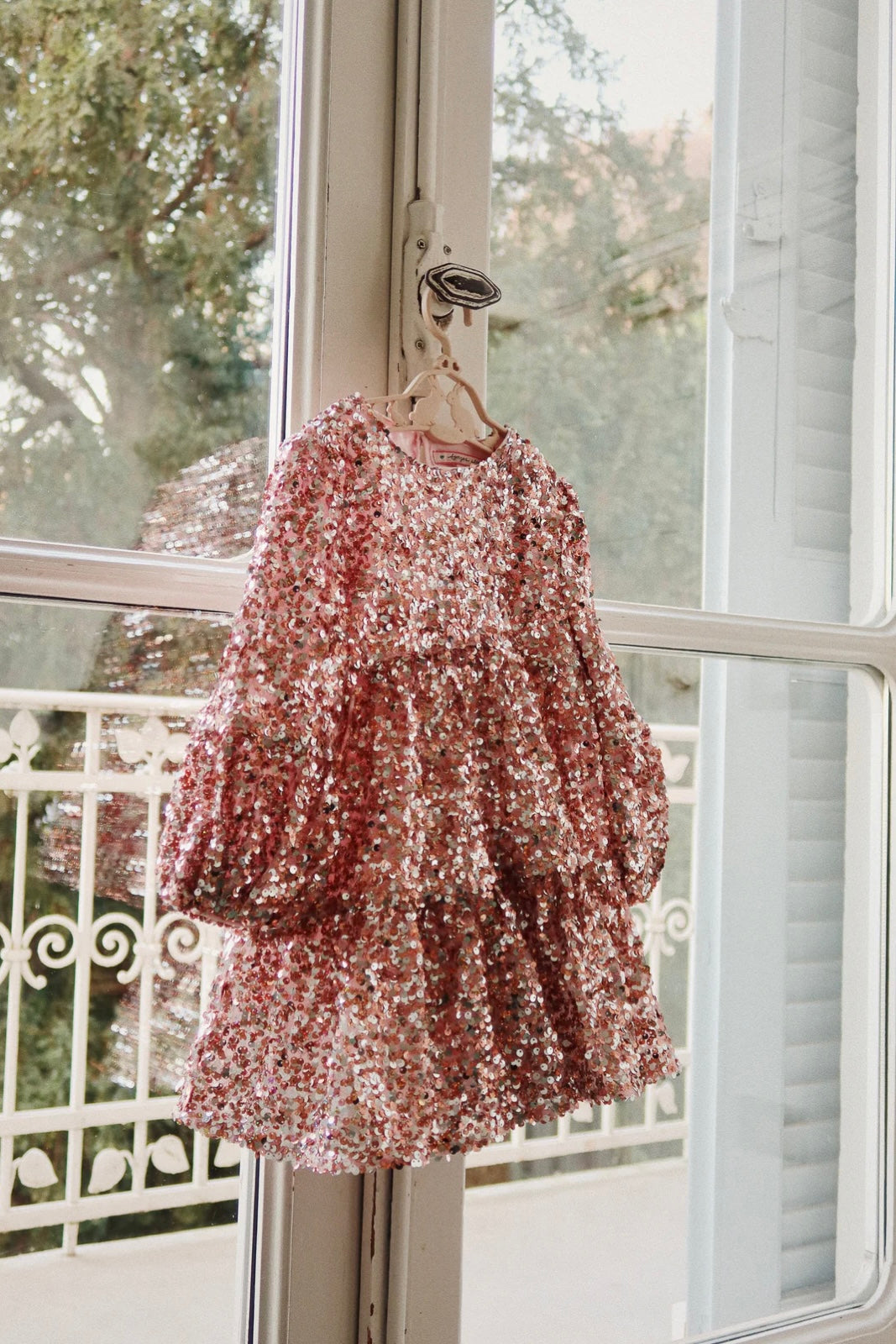 LILA SEQUINS DRESS GREY/ROSA