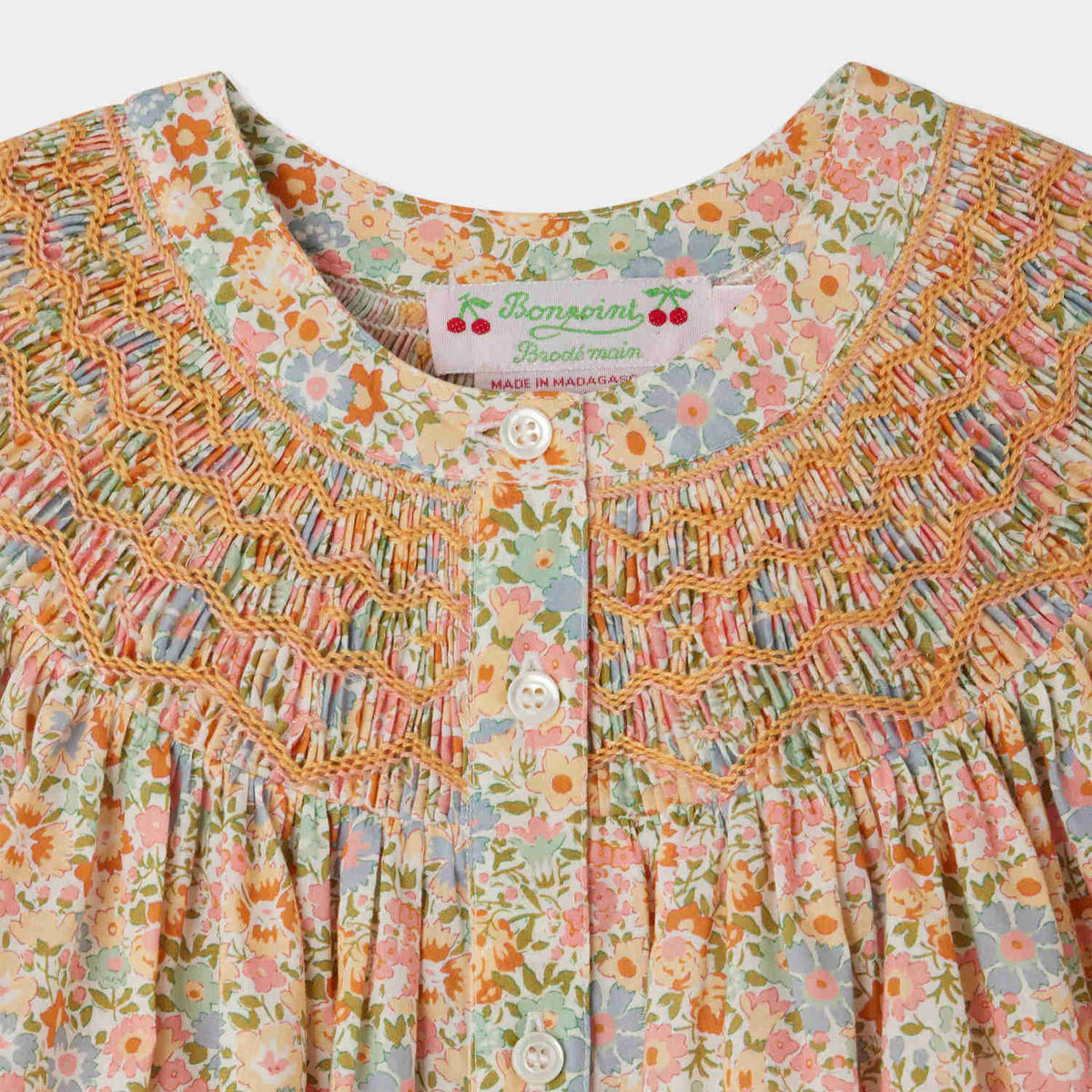 Bonpoint-Elouane smocked blouse made with Liberty fabrics