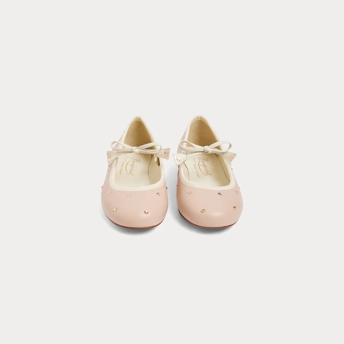 Bonpoint-Eveline mary janes with bow and rhinestones