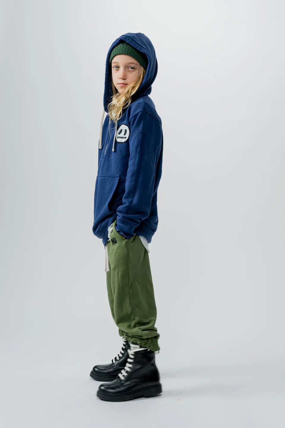 1/2 ZIP HOODIE INDIGO