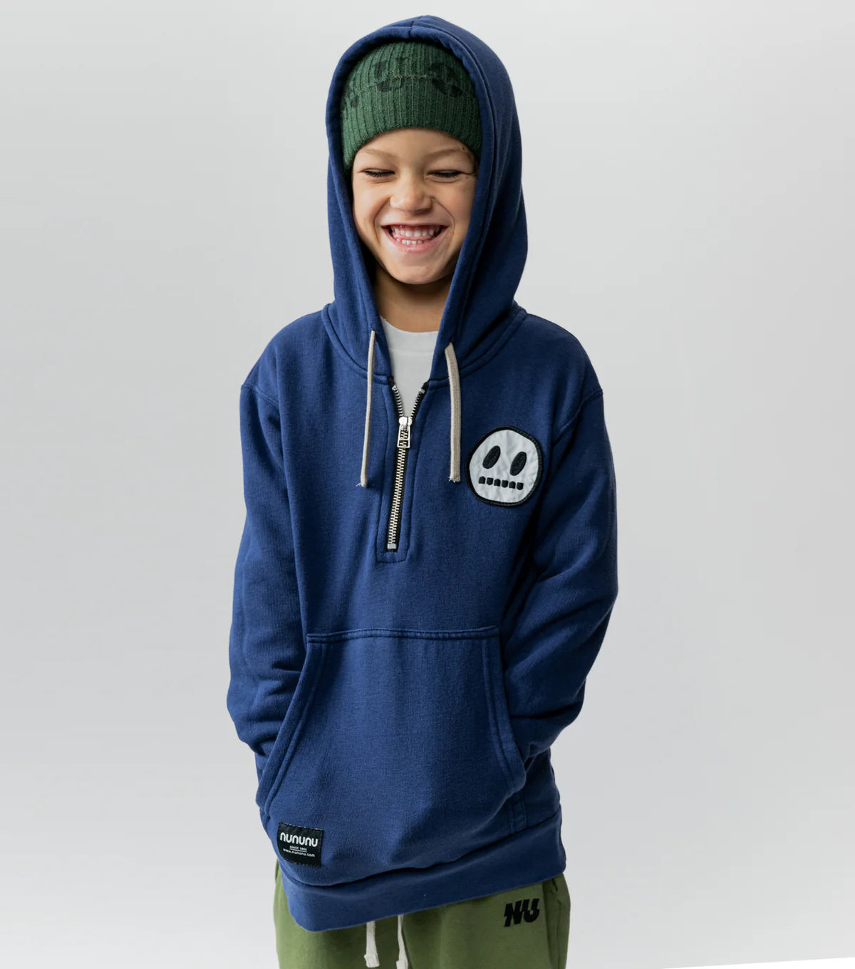 1/2 ZIP HOODIE INDIGO