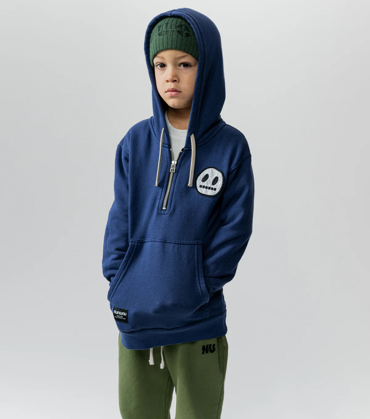 1/2 ZIP HOODIE INDIGO