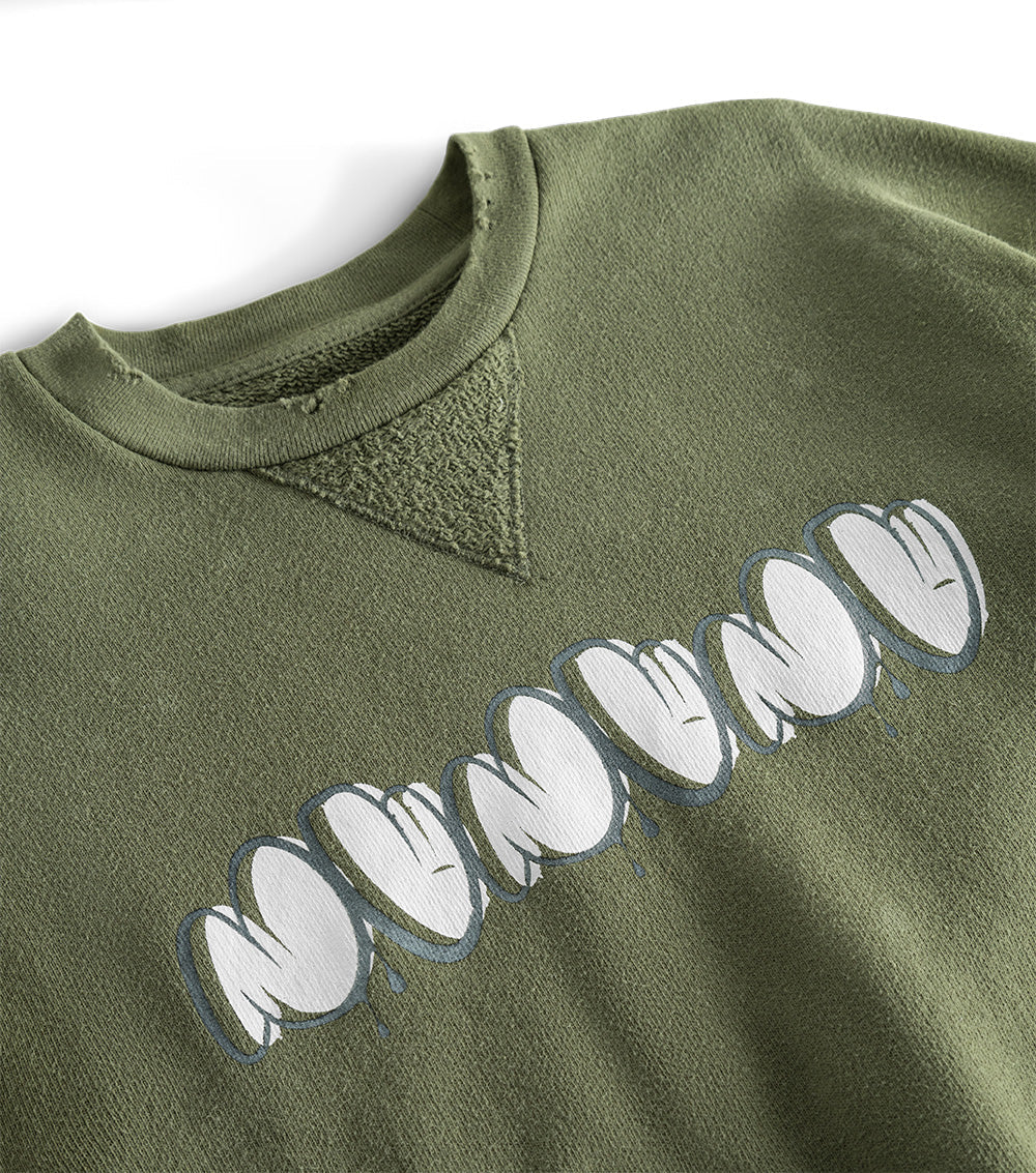 Olive Vintage Smile Sweatshirt
