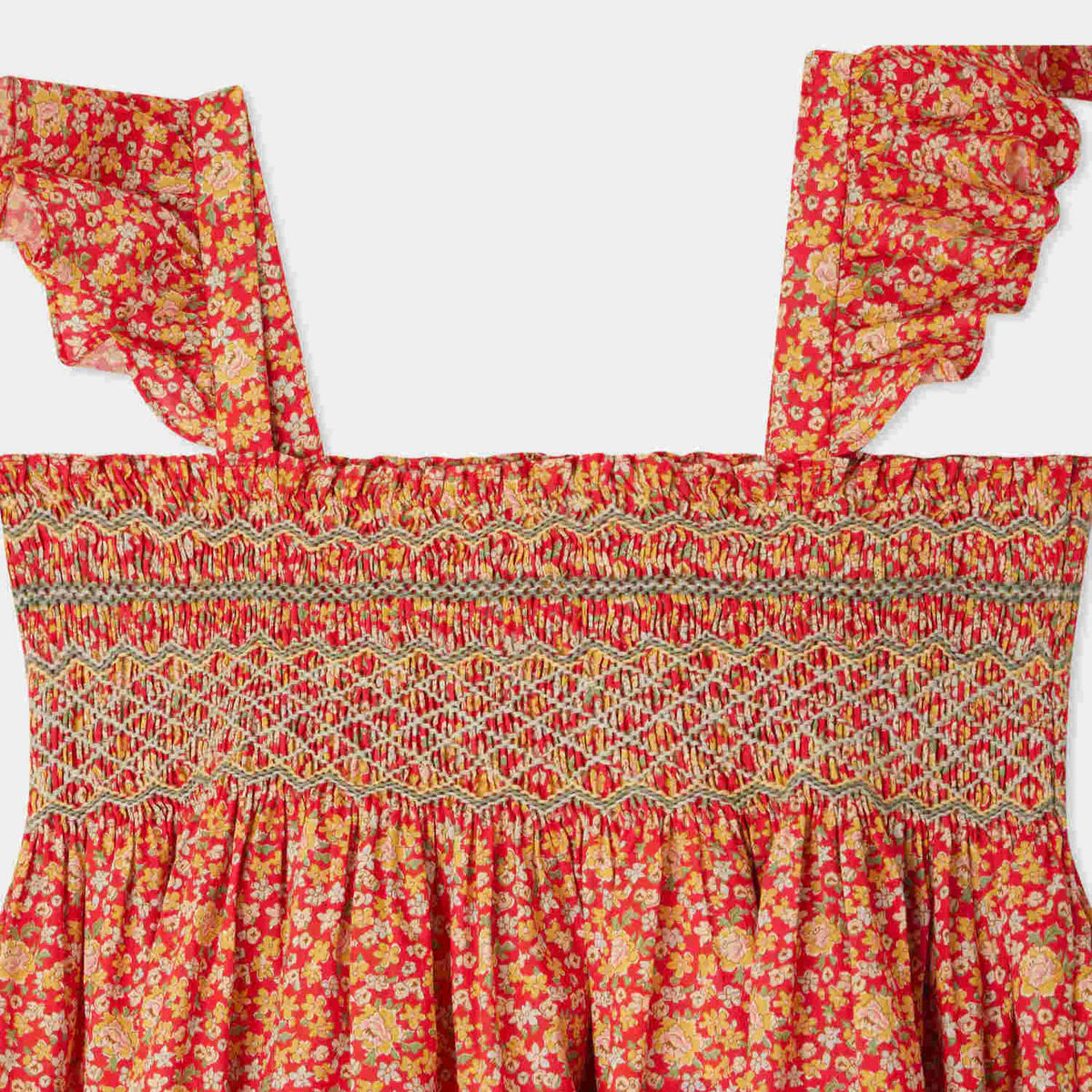 Bonpoint-Frances embroidered cotton dress in Liberty fabric