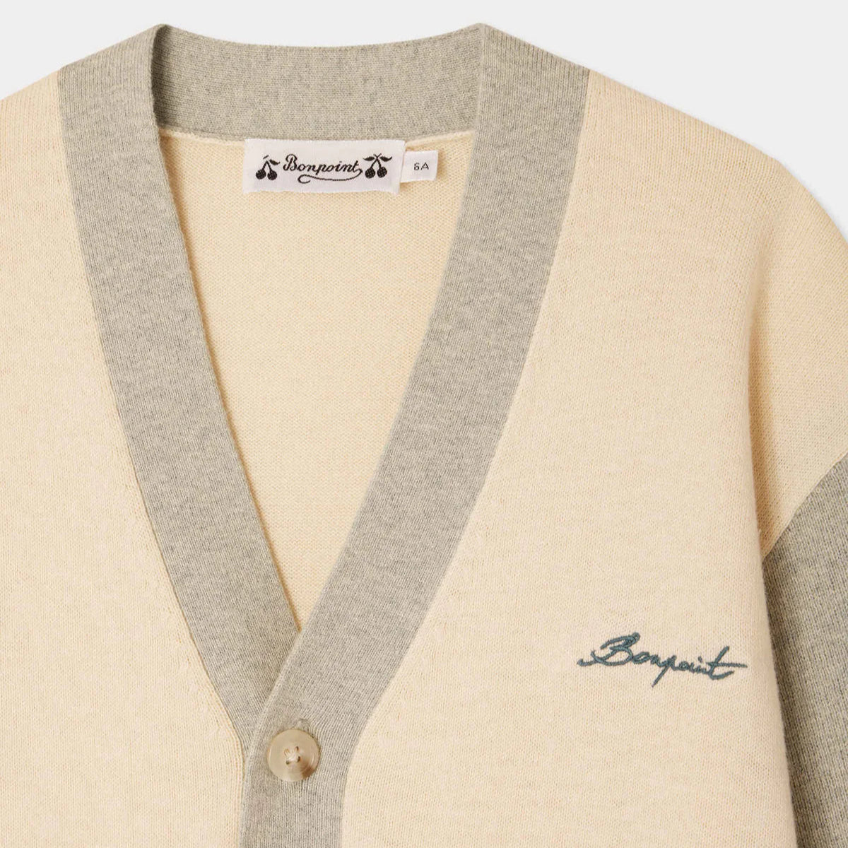 Bonpoint-Edouard two-tone V-neck cotton cardigan