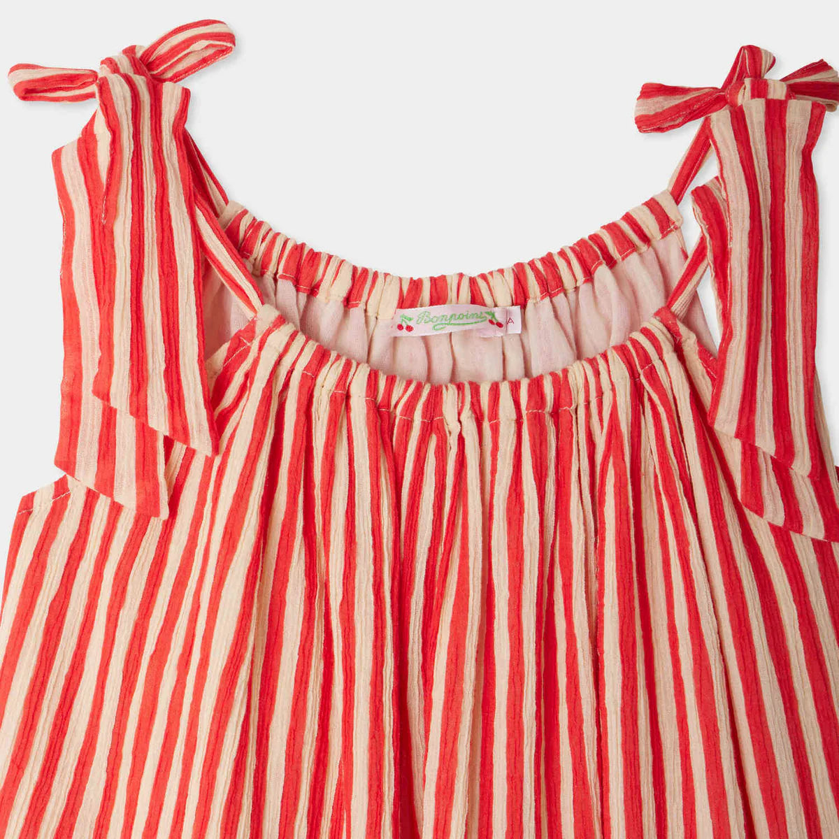Bonpoint-Eloise striped crepe cotton dress
