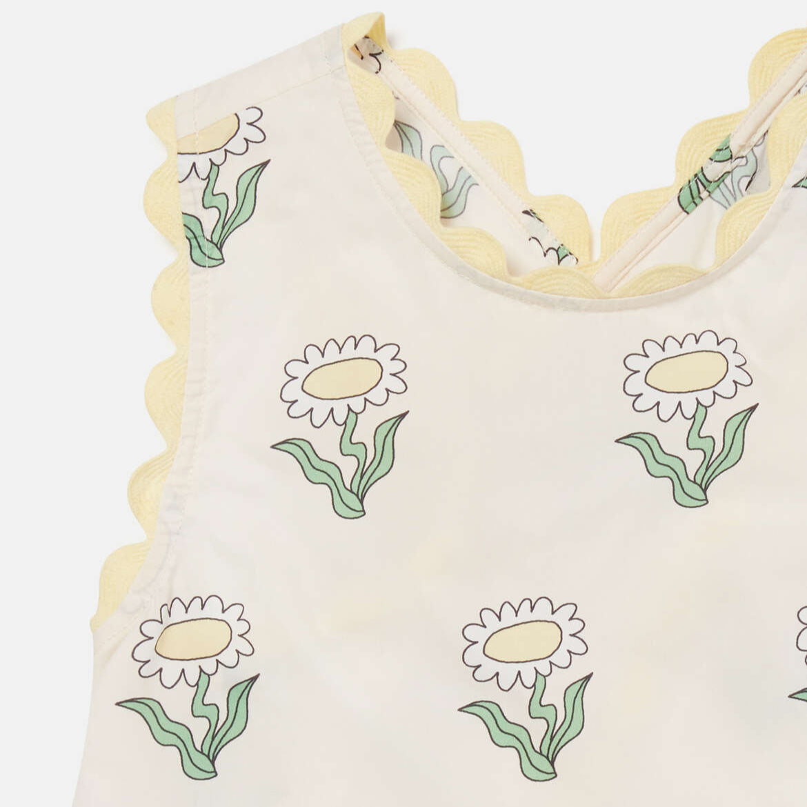 Stella Mccartney Kids-GIRL SLEEVELESS DAISIES TOP WITH RIC RAC DETAILS