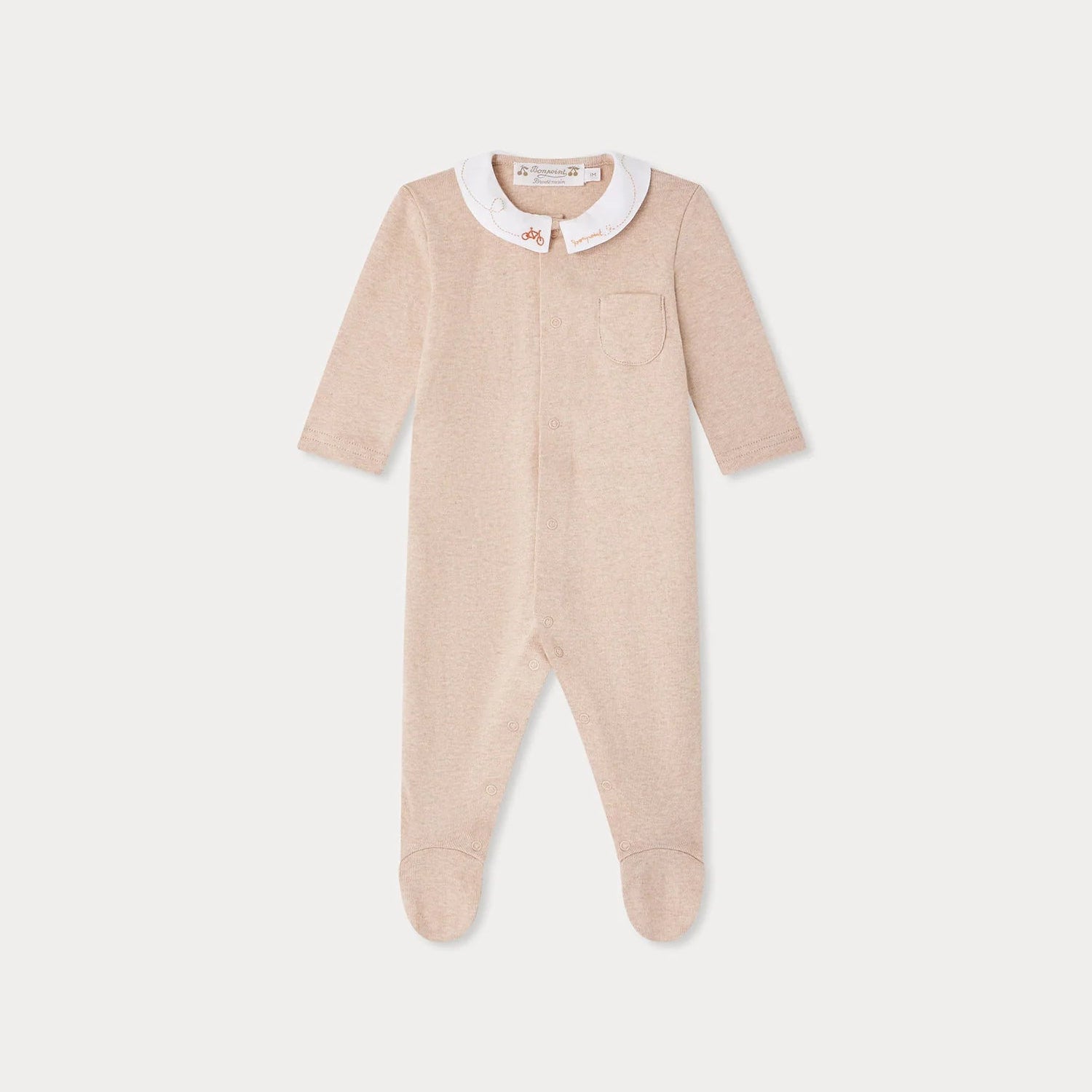 Bonpoint-Tilouan pajamas with bike-embroidered collar