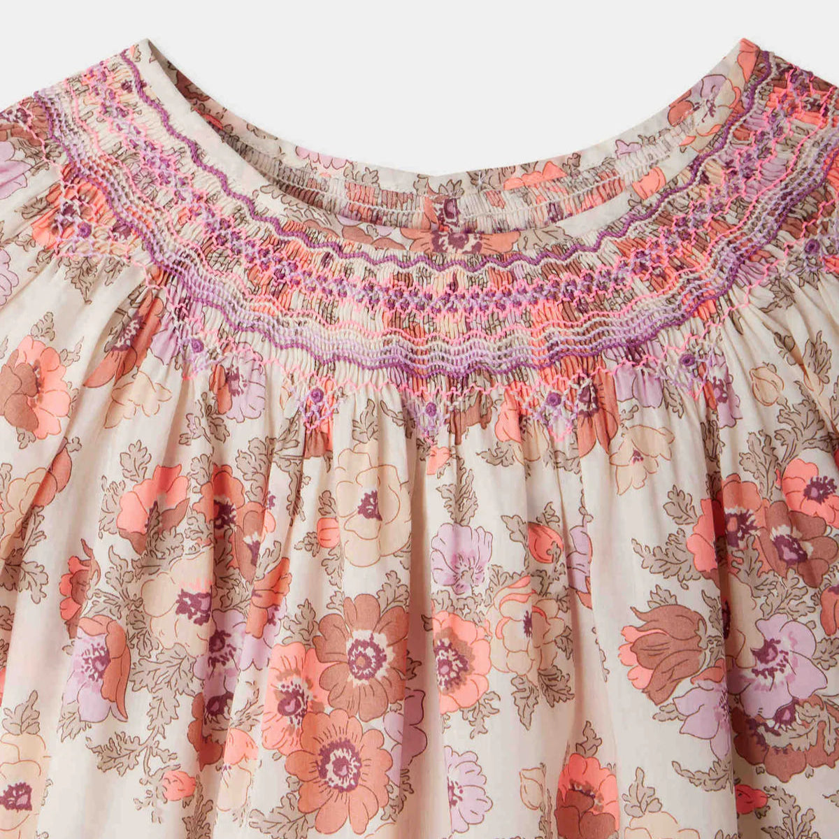 Bonpoint-Arlene smocked and embroidered dress made with Liberty fabrics