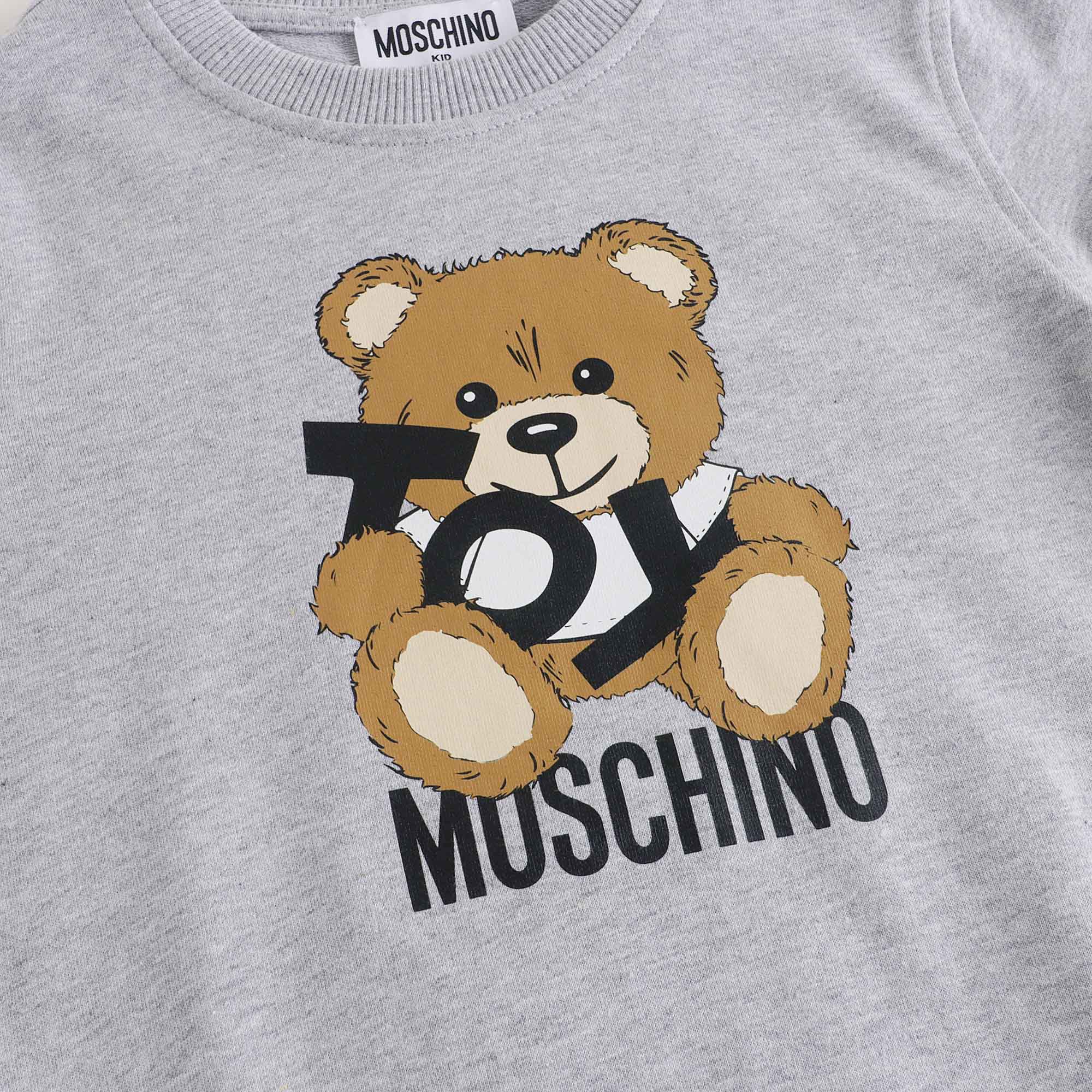 Moschino-LS SWEATSHIRT W TOY BEAR LOGO PRINT