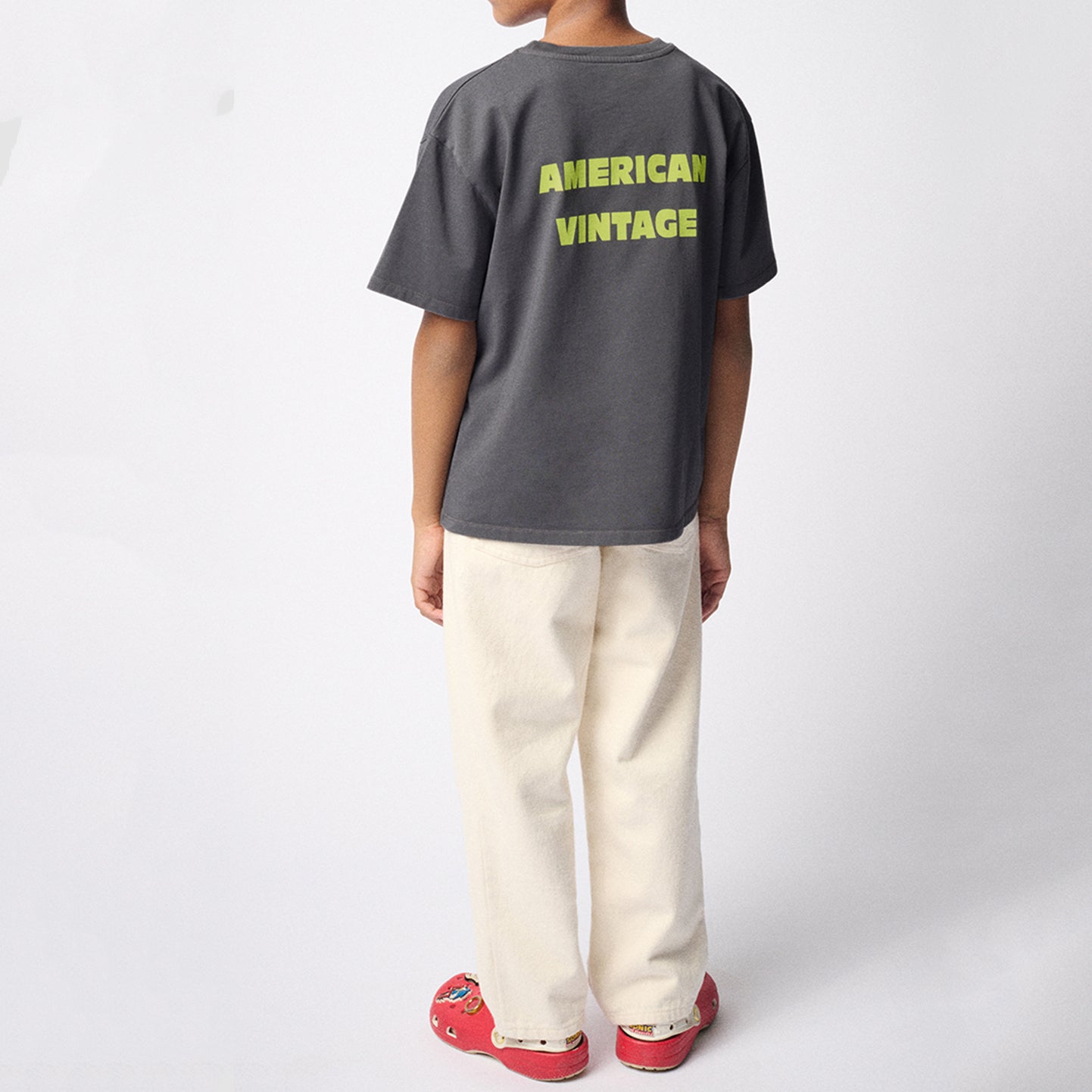 American Vintage-T-SHIRT DROIT MC COL ROND IMPRIME