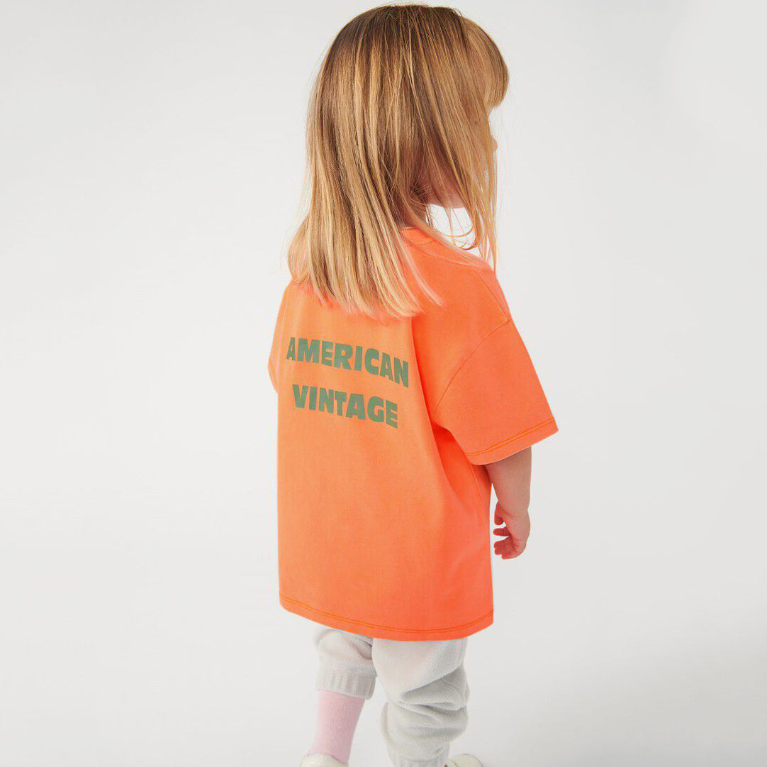 American Vintage-T-SHIRT DROIT MC COL ROND IMPRIME
