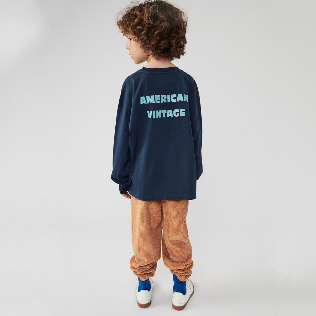 American Vintage-T-SHIRT DROIT ML COL ROND IMPRIME