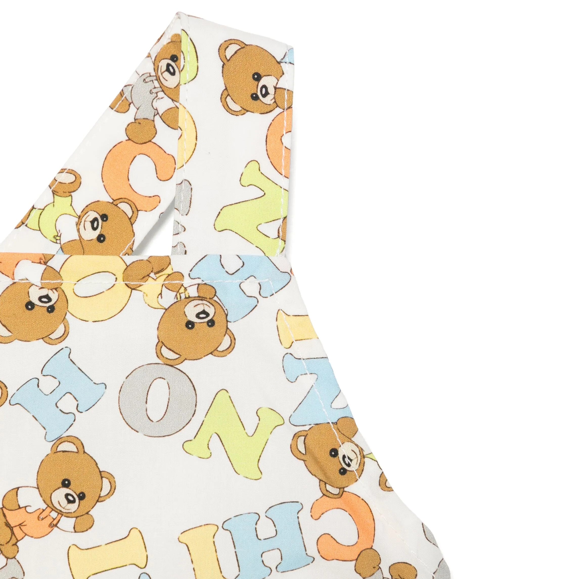 Moschino-BABY GIRL SLVLS DRESS W ALLOVER BEAR LETTERS PRINT