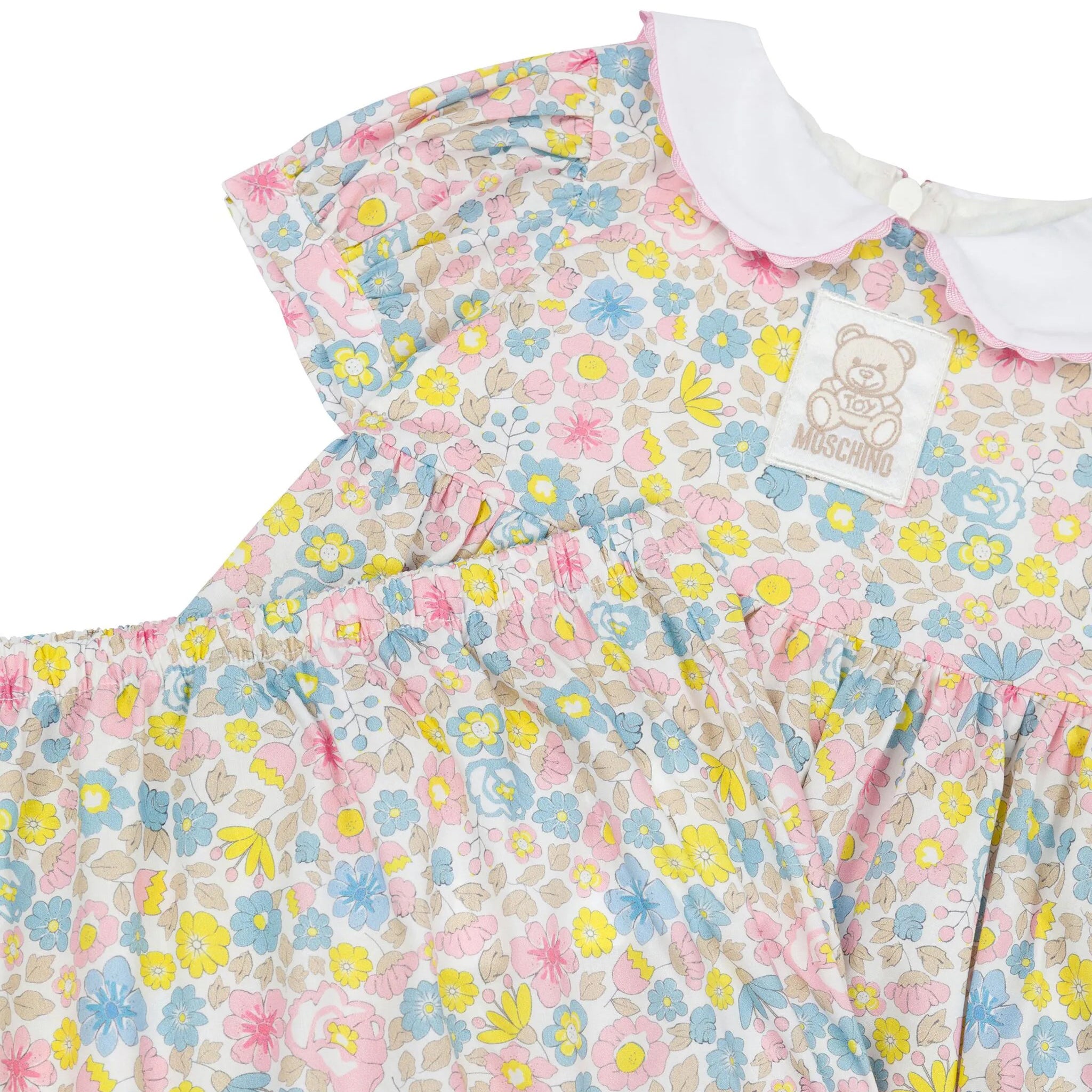 Moschino-BABY GIRL SS DRESS W BLOOMERS AND ALLOVER FLORAL PR