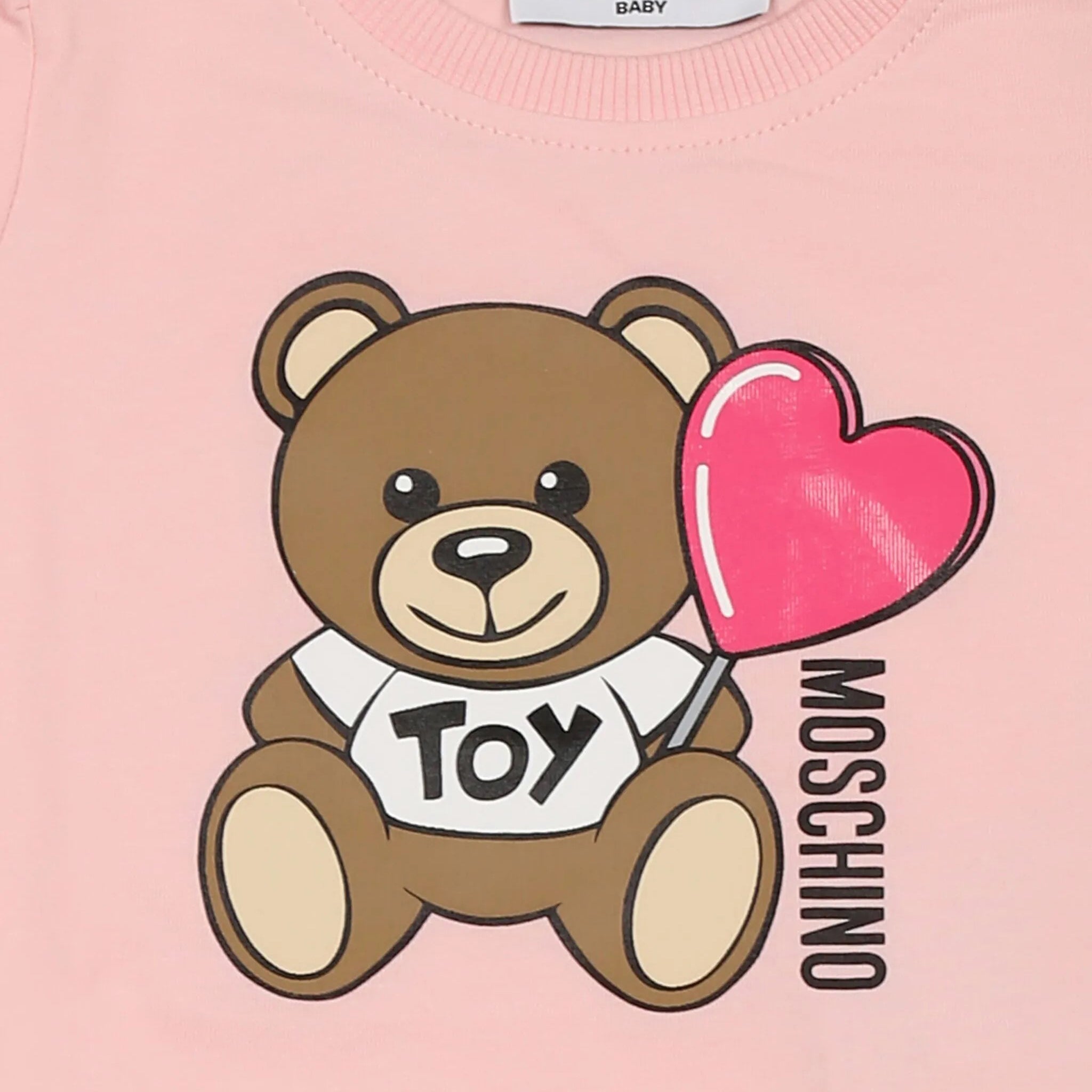 Moschino-BABY GIRL SS DRESS W BEAR HEART PRINT