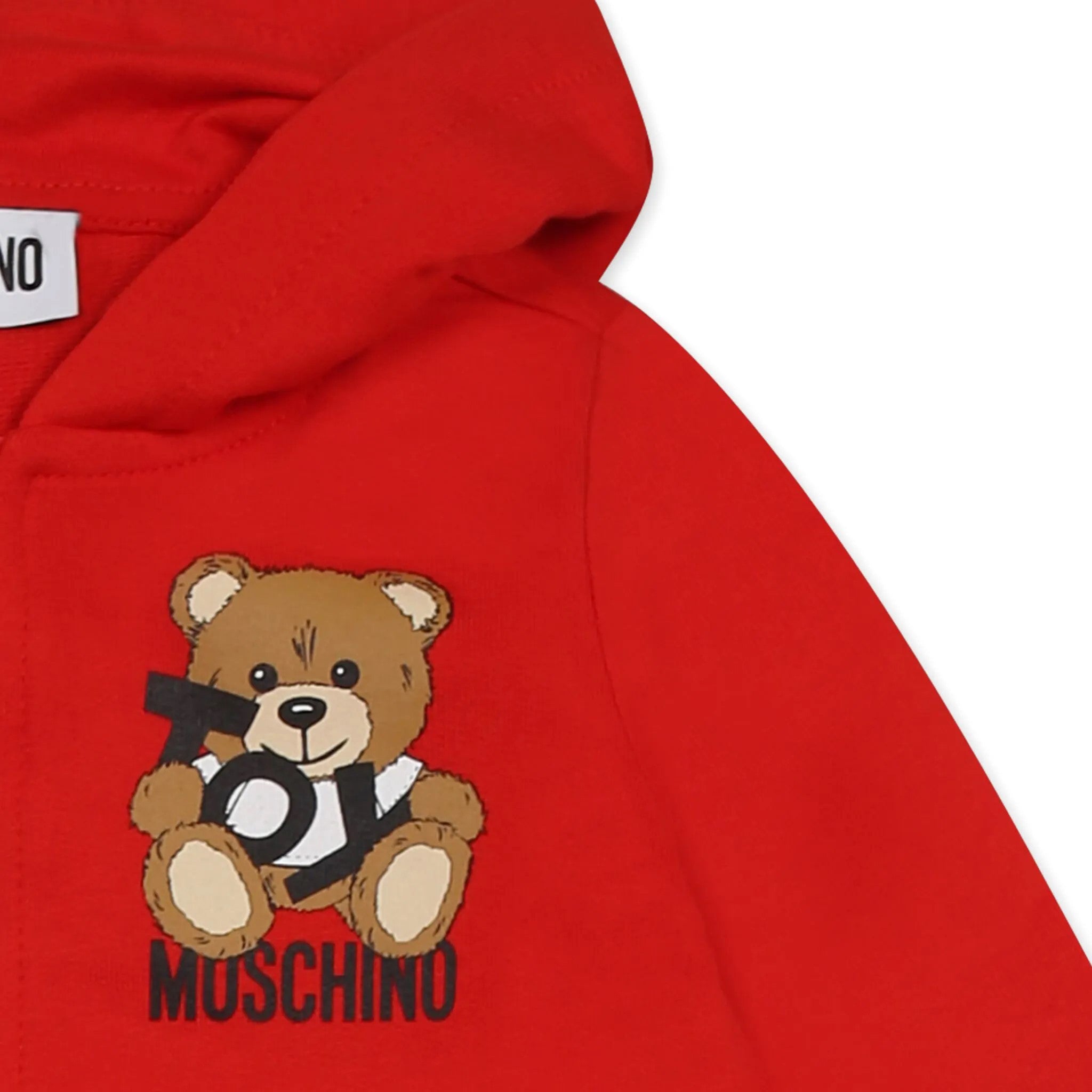 Moschino-BABY ZIP UP HOODED SWEATSUIT W TOY BEAR PRINT