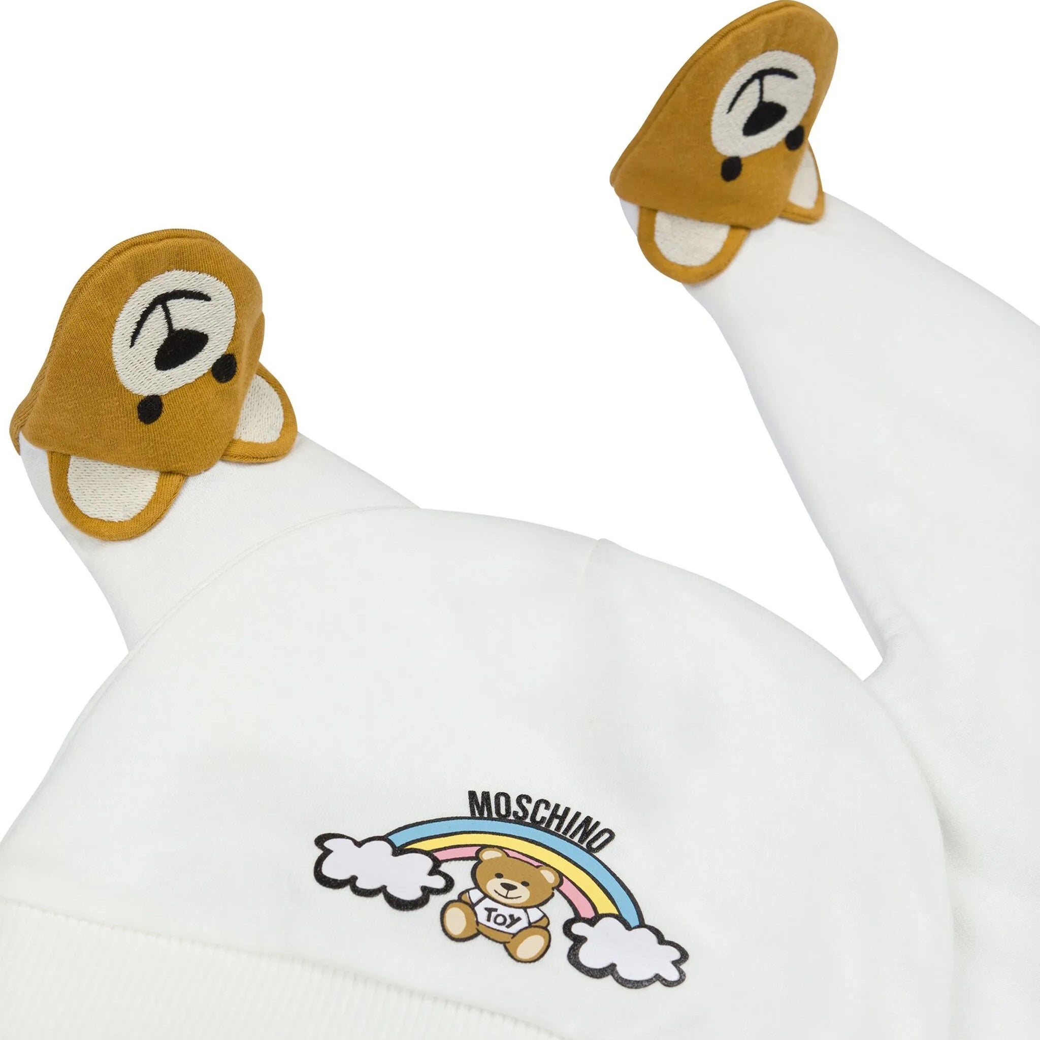 Moschino-BABY LS FOOTIE W BEAR ON FEET HAT AND GIFT BOX