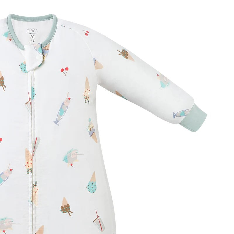 Nest Designs-Long Sleeve Footed Sleep Bag 0.6 TOG - Ice Cream Summer