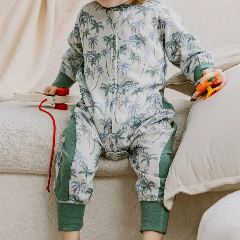 Nest Designs-Long Sleeve Footed Sleep Bag 0.6 TOG - Coco Beach