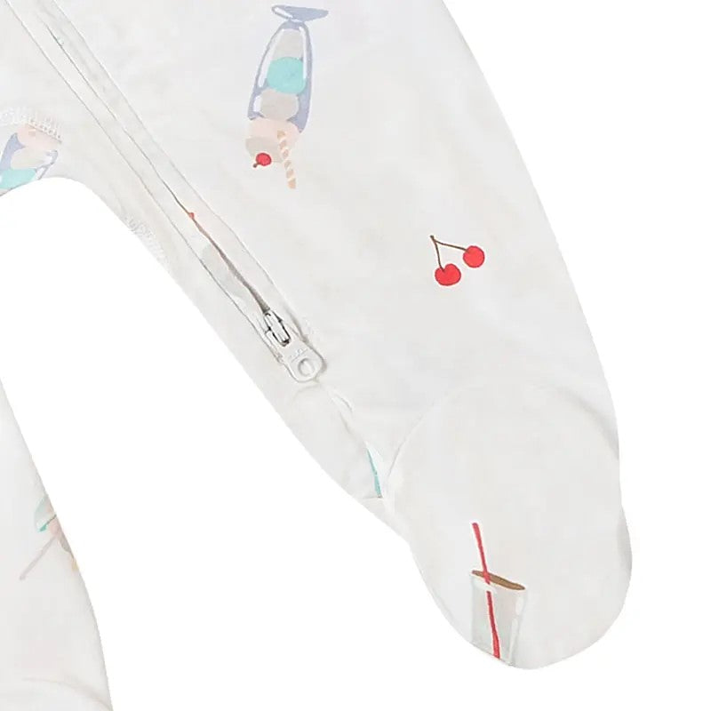 Nest Designs-One-Piece Zip Footed Sleeper (Bamboo Jersey) - Ice Cream Summer