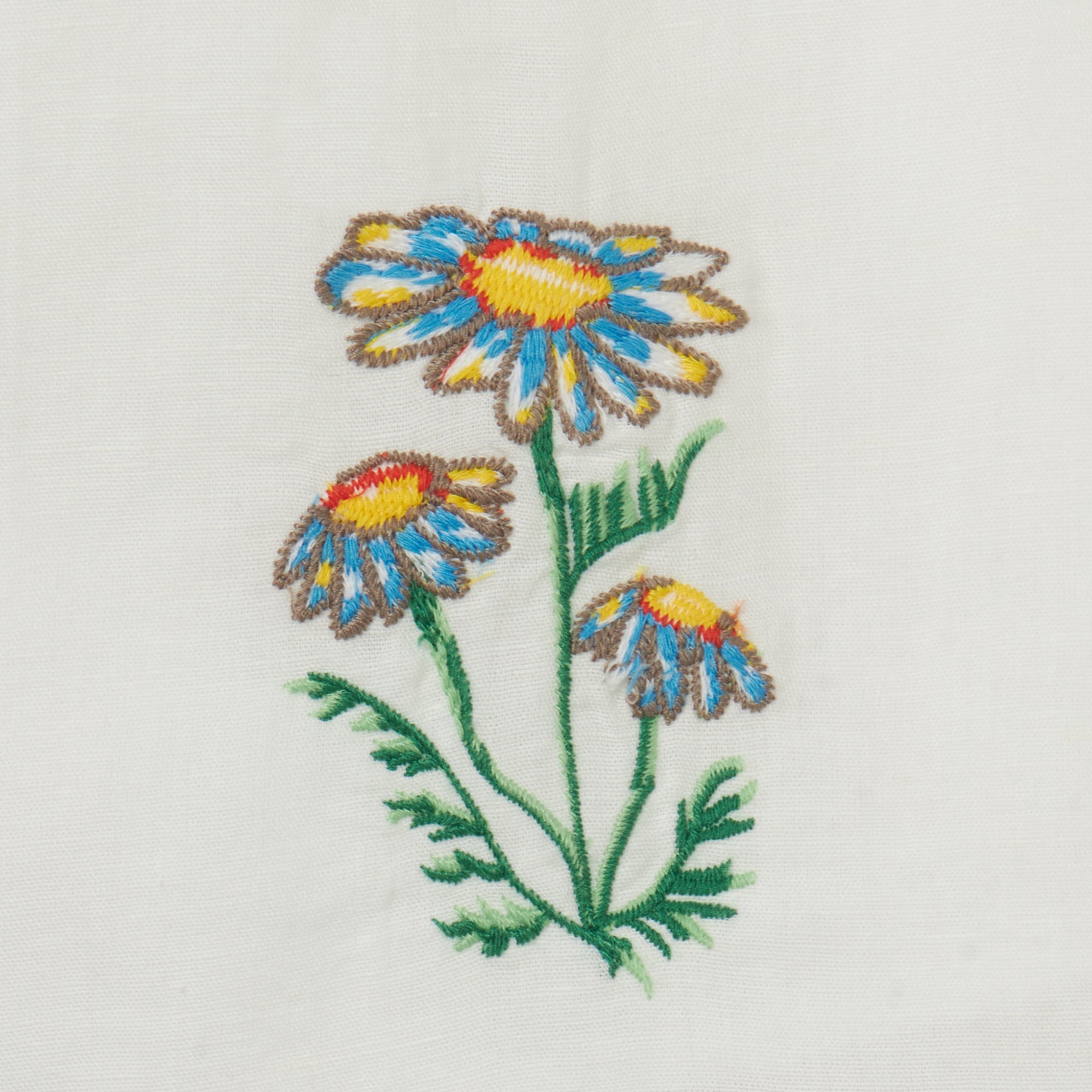 Stella Mccartney Kids-GIRL SS COTTON LINEN DRESS WITH FLOWERS EMBRO