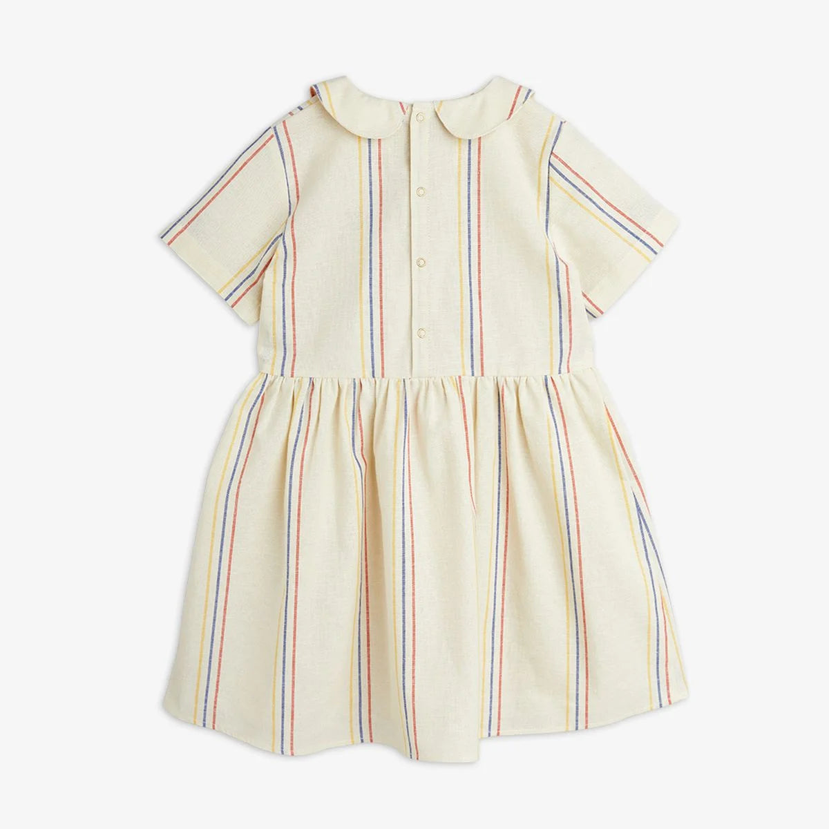 Stripe y/d woven ss dress-Offwhite