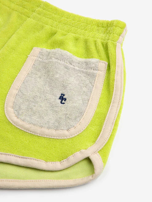 Green terry shorts