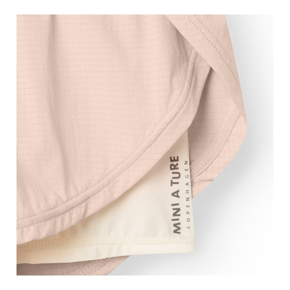 Mini A Ture-Pink Print Logo Sports Shorts