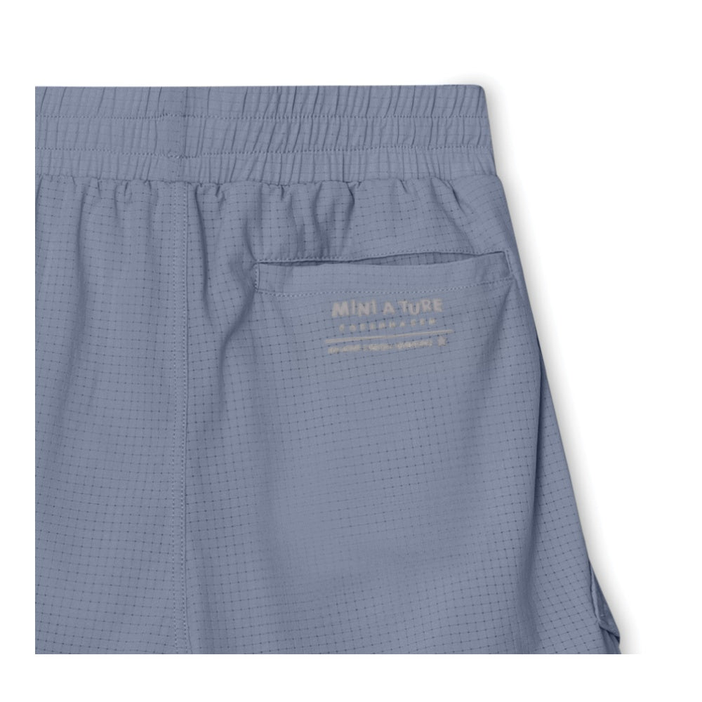 Mini A Ture-Blue Printed Logo Shorts