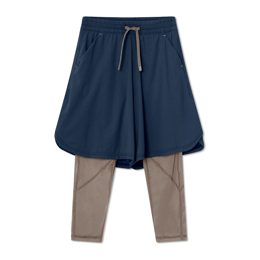 Mini A Ture-Blue Printed Logo Sport Shorts