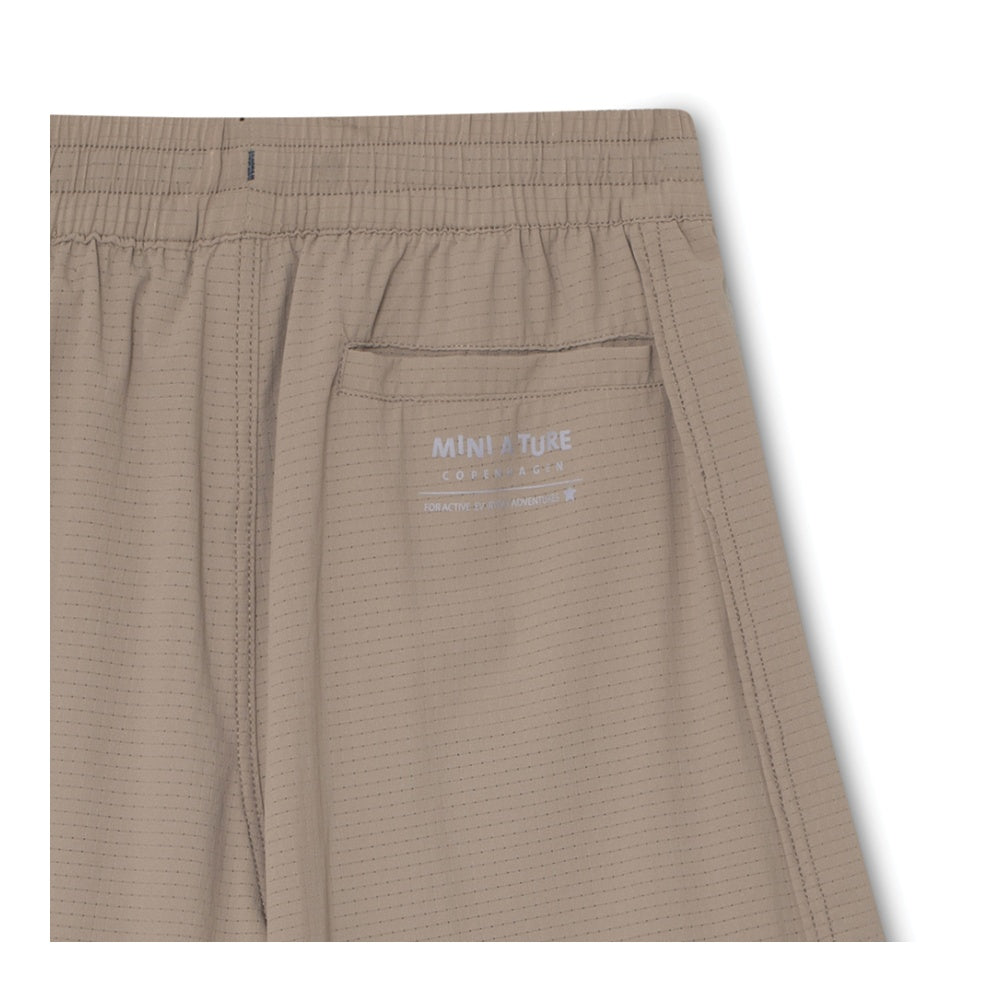 Mini A Ture-Brown Lace-up Sports Shorts