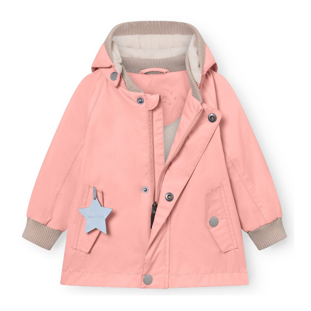 Mini A Ture-Pink Printed Logo Jacket