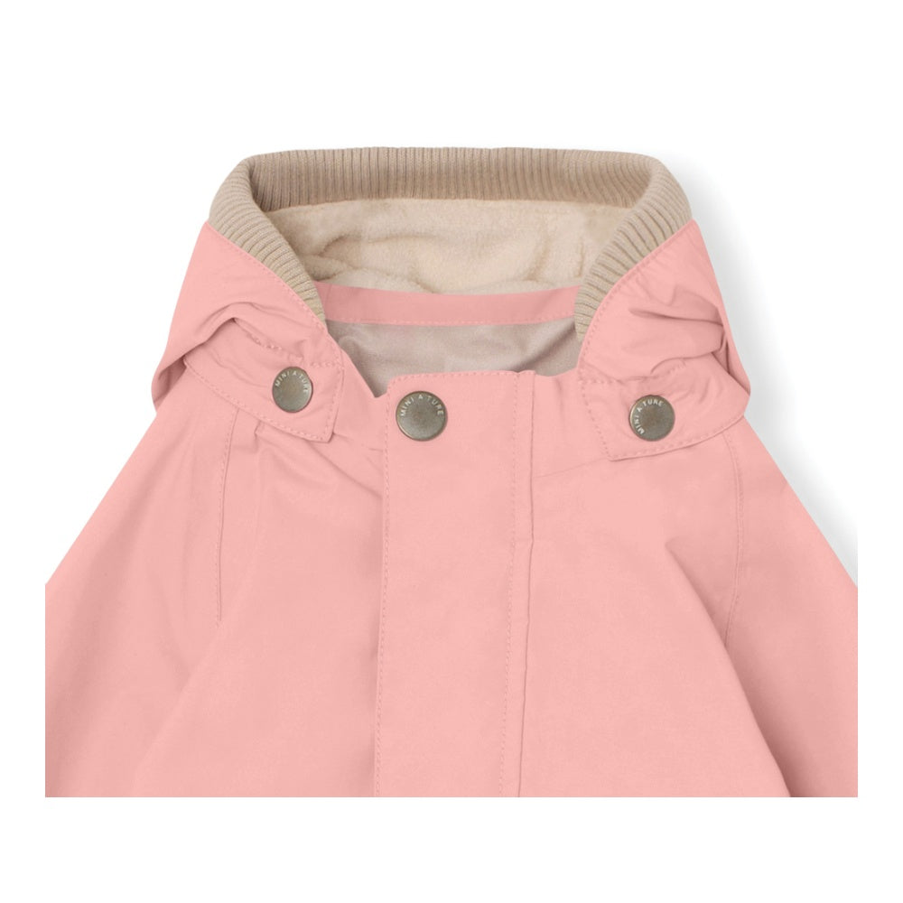 Mini A Ture-Pink Printed Logo Jacket