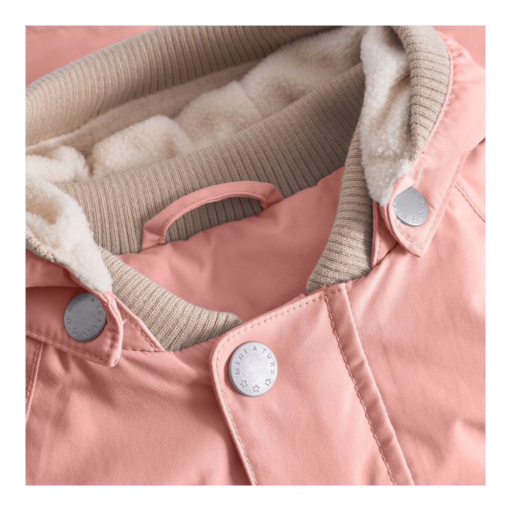 Mini A Ture-Pink Printed Logo Jacket