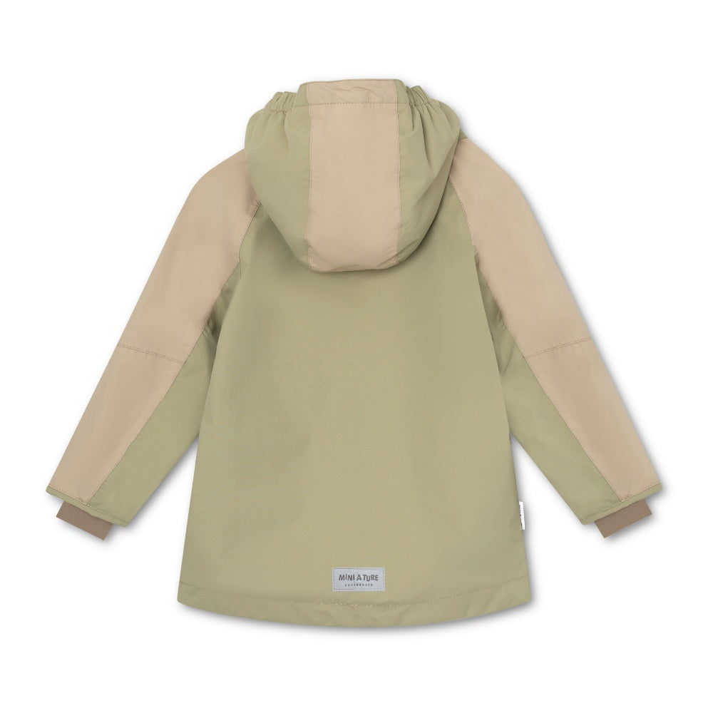 Mini A Ture-Green Colorblock Logo Print Jacket
