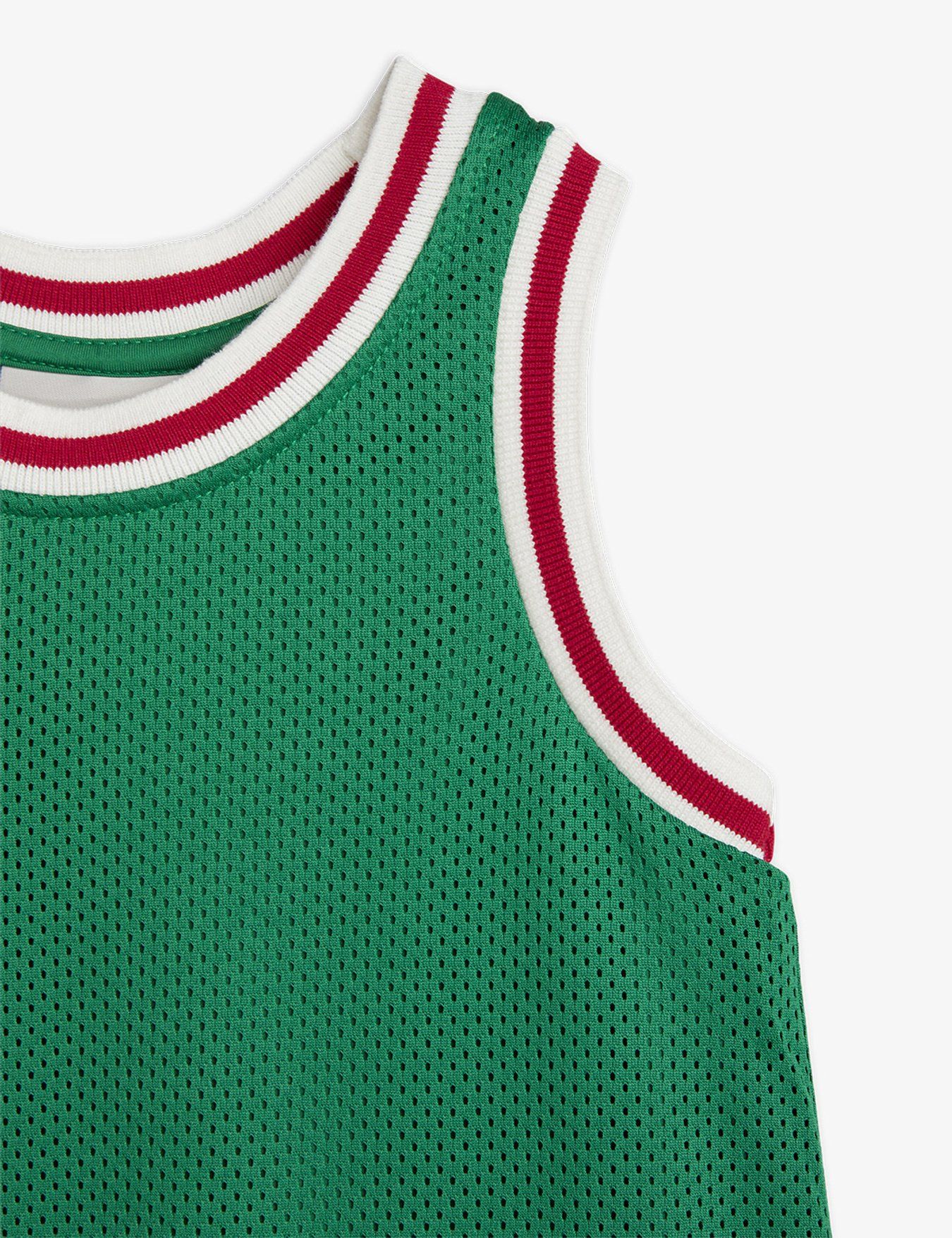 Basket mesh sp tank dress-Green
