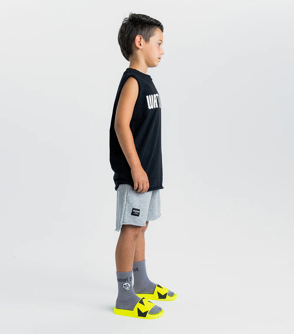 UNBALANCED SWEATSHORTS HEATHER GREY