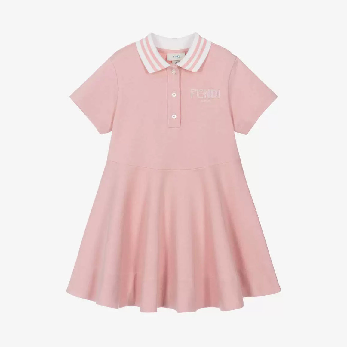 GIRL SS POLO DRESS WITH TXT LOGO