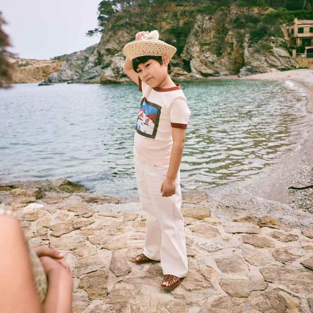 Misha & Puff-Sailboat Collage Ringer Tee